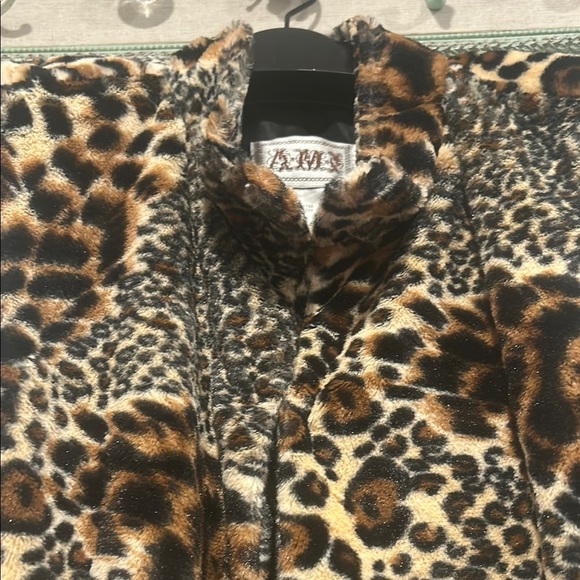 Vintage faux fur animal print Women's Leopard cheetah tiger Vest women’s XL - Picture 3 of 6